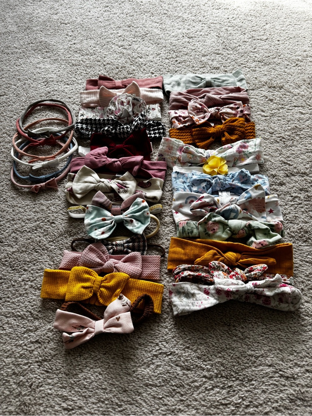 Kids Floral & Solid Bow Headband Set - 31 Headbands